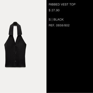 Black Ribbed Vest Top